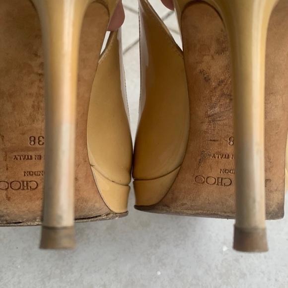 Jimmy Choo Nude Patent Leather Peep-toe Platform Sandal GWP🎁 - Picture 3 of 6